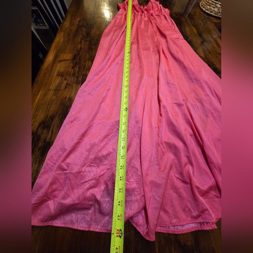 VTG ERICA LOREN Long Slip‎ Dress classic Pink Satin Maxi Y2k Lingerie S - Picture 2 of 8